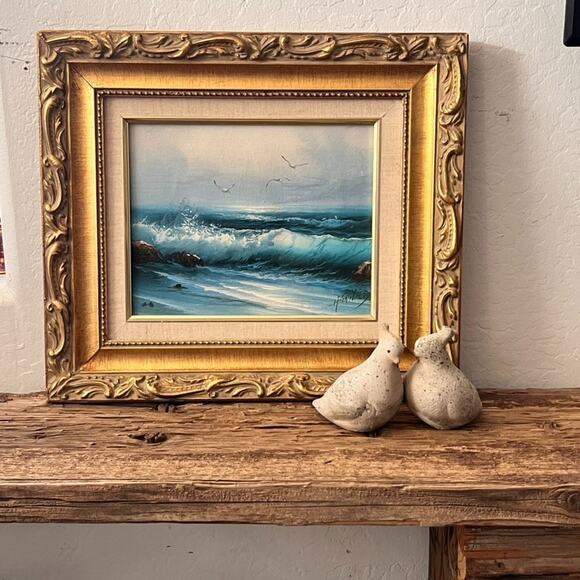 Howard Gailey Original Oil On Canvas Seascape Waves Framed Painting Signed - Picture 10 of 16